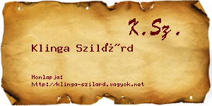 Klinga Szilárd névjegykártya