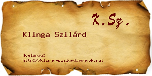 Klinga Szilárd névjegykártya