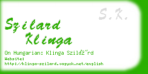 szilard klinga business card